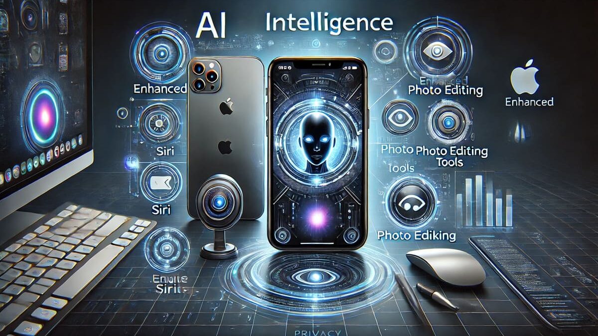 Apple Intelligence features on iPhone, iPad, and Mac with enhanced Siri and privacy-first AI tools.