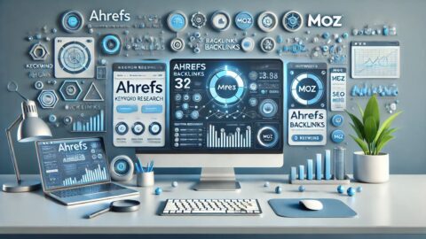 Side-by-side comparison of Ahrefs and Moz interfaces for SEO analysis