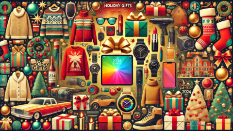 A collage of trending holiday gifts from Google's Holiday 100 list for 2024.