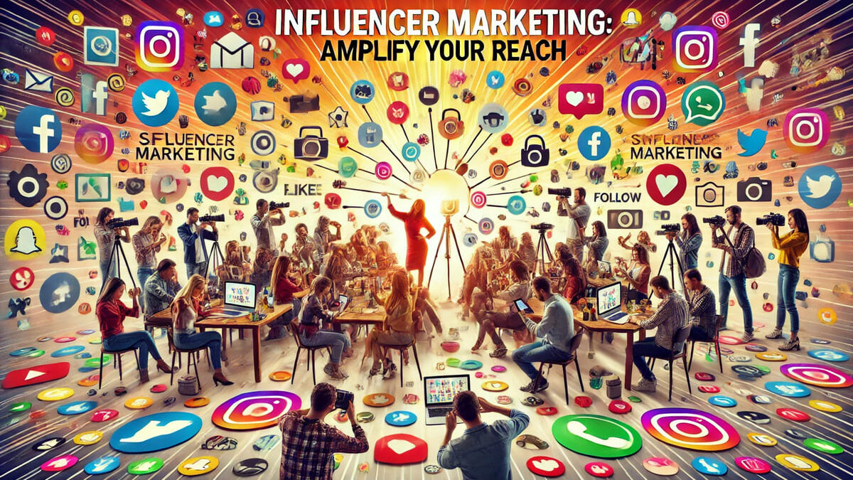 Group of diverse influencers interacting with their audience on social media.