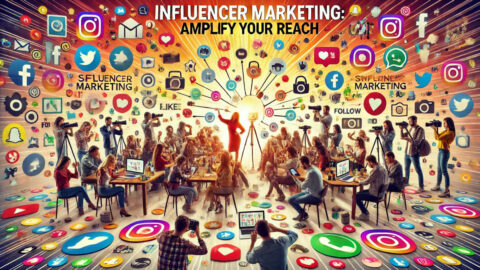 Group of diverse influencers interacting with their audience on social media.