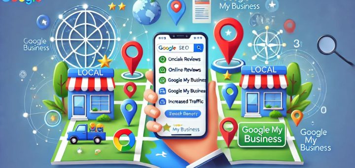 Illustration showing the benefits of local SEO for small businesses