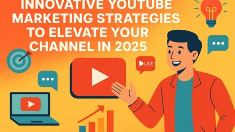 Illustration depicting various YouTube marketing strategies for 2025
